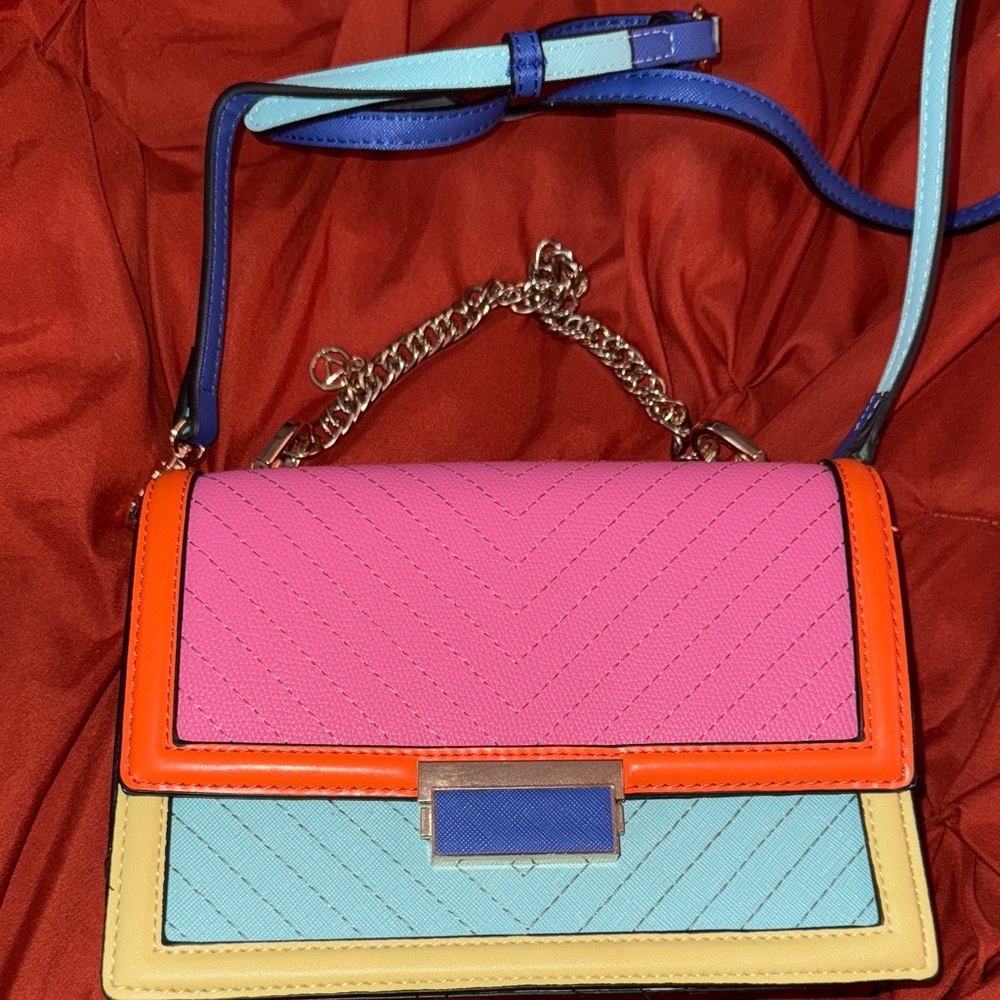 Aldo Pink, Orange, and Blue Crossbody Bag
